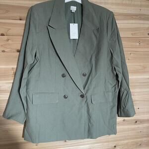 Green Double Breasted Blazer A